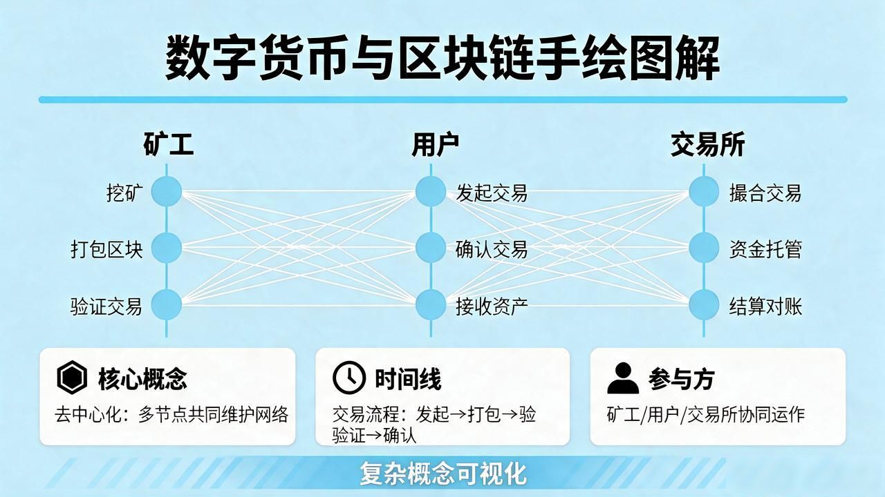 数字货币与区块链手绘图解：复杂概念画成图，比背十遍公式都管用