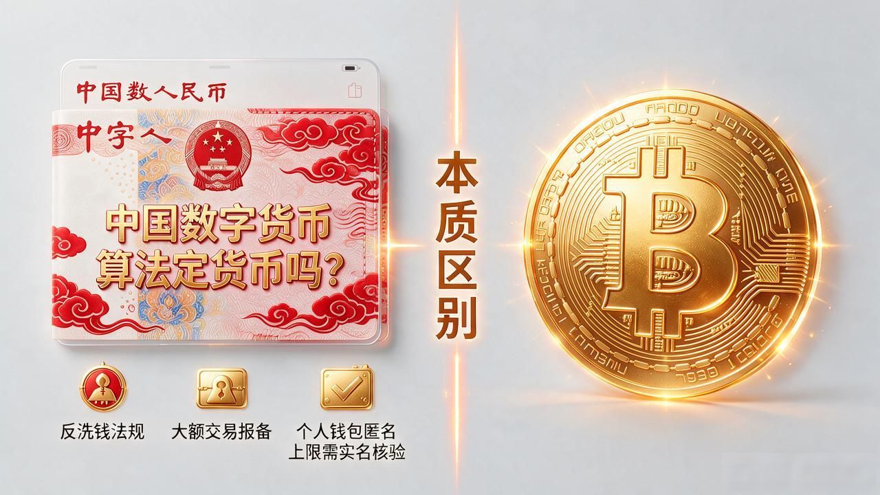 中国数字货币算法定货币吗？跟比特币有啥本质区别